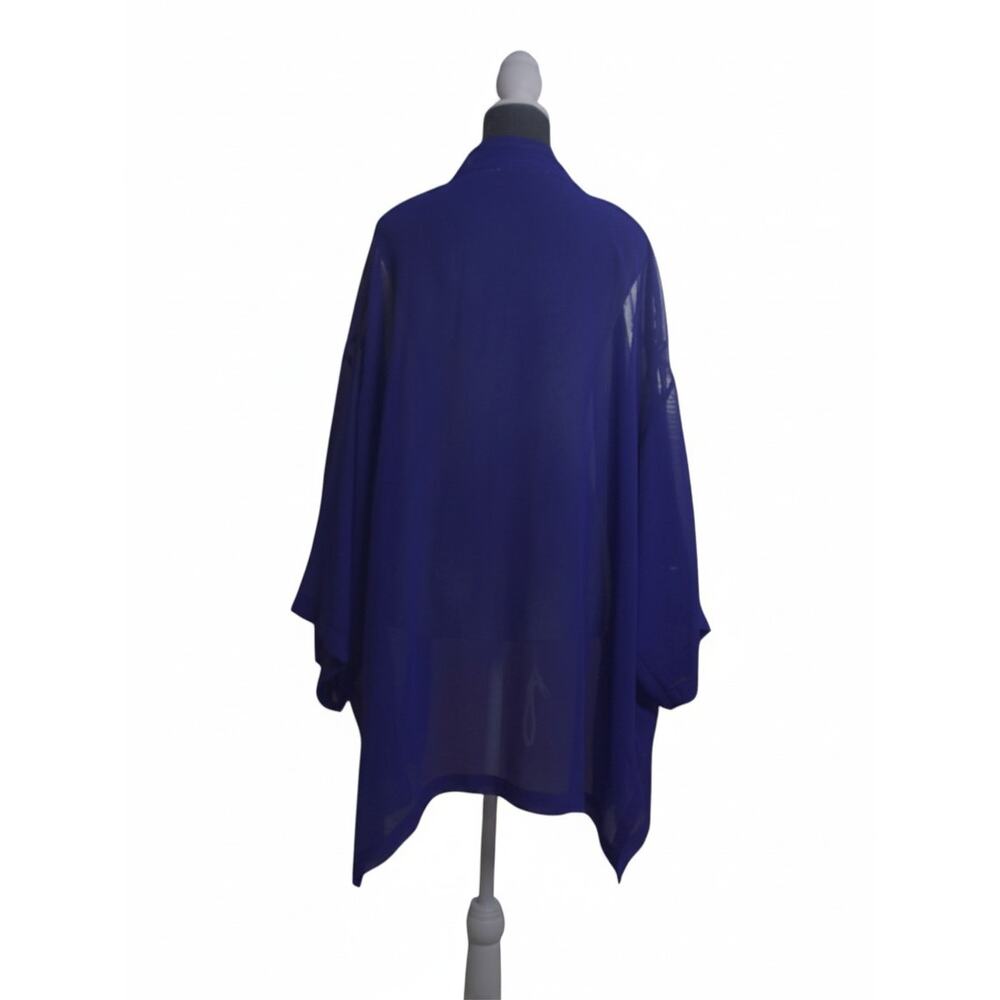 Carole Liz Dress Kimono Jacket Set 5X Purple Sheer Artwear India Statement EUC - Picture 13 of 16